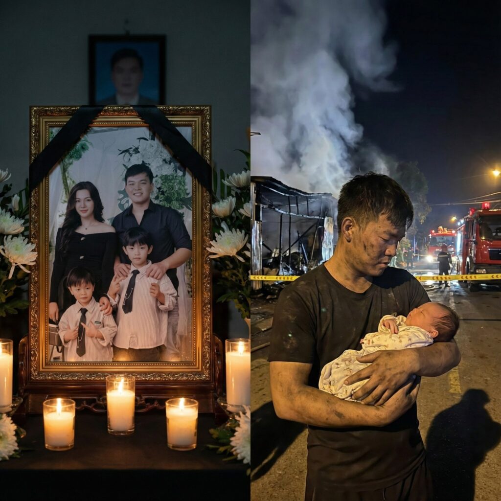 Cháy nhà trong đêm, 4 người ra đi mãi mãi – em bé 1 tháng tuổi sống sót kỳ diệu trong vòng tay cha