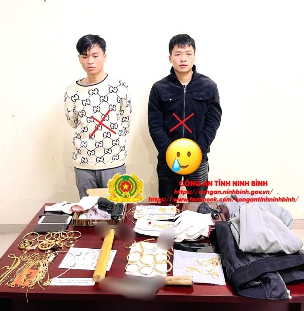 Công an tỉnh Ninh Bình truy bắt nhanh 2 đối tượng cướp tiệm vàng Hồng Ngát ở phường Duy Tiên sau 40 giờ gây án