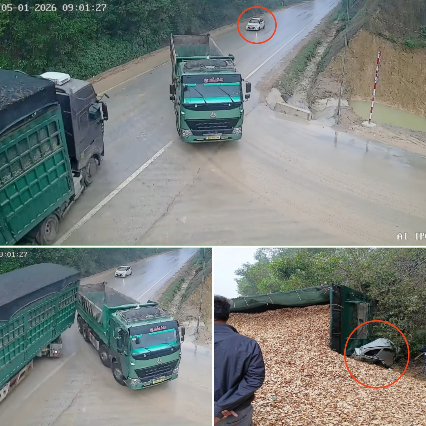 [VIDEO] Cam vụ TNGT Xe Ben và Xe tải Thùng inovar nhau