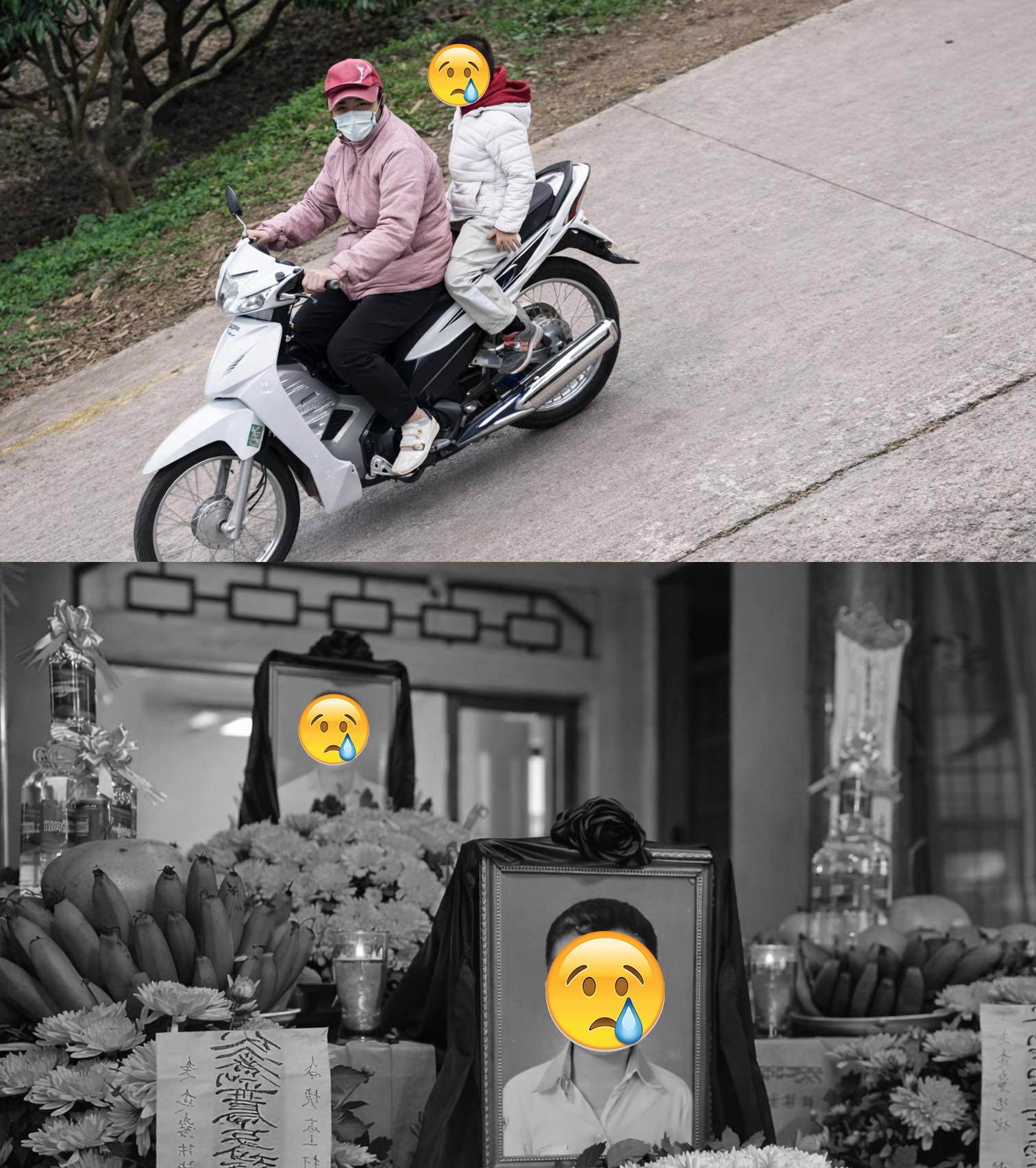 Hình ảnh 2 mẹ con trước khi TN xảy ra tại Mỹ An, Lục Ngạn