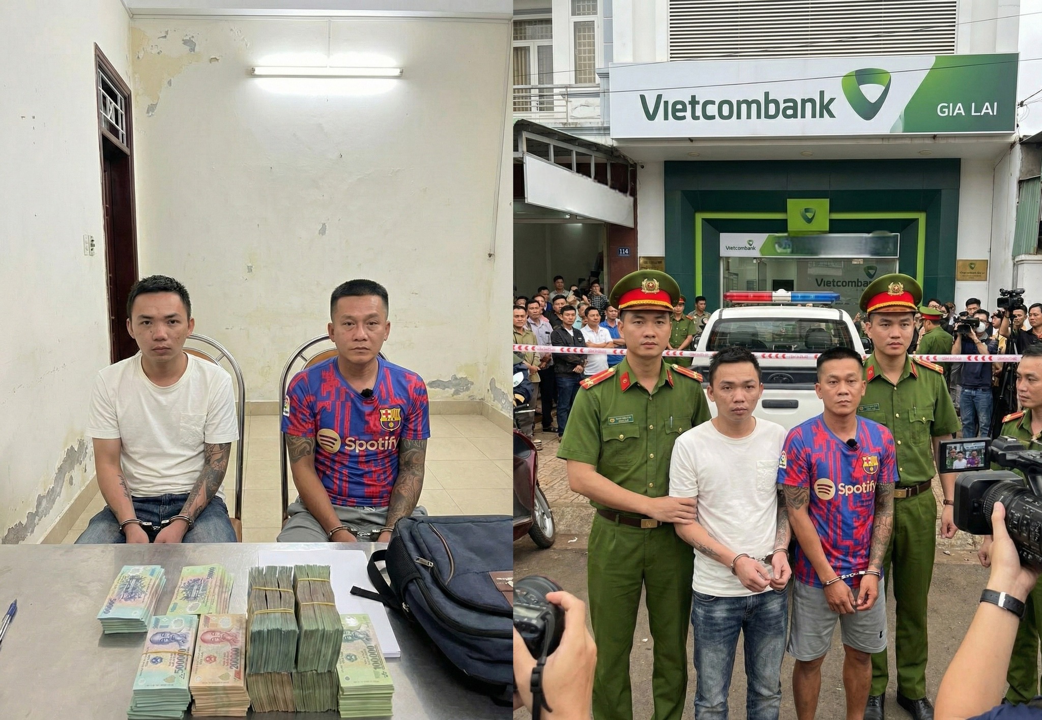 Danh tính 2 nghi phạm cướp ngân hàng ở Gia Lai vừa bị bắt: Đều đang mang lệnh truy nã từ trước