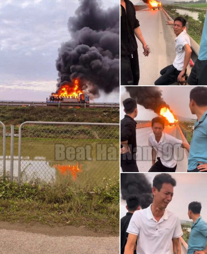 [VIDEO] Hiện trường xe tải chở 11 xe máy trên thùng bốc cháy ngùn ngụt, tài xế bất lực