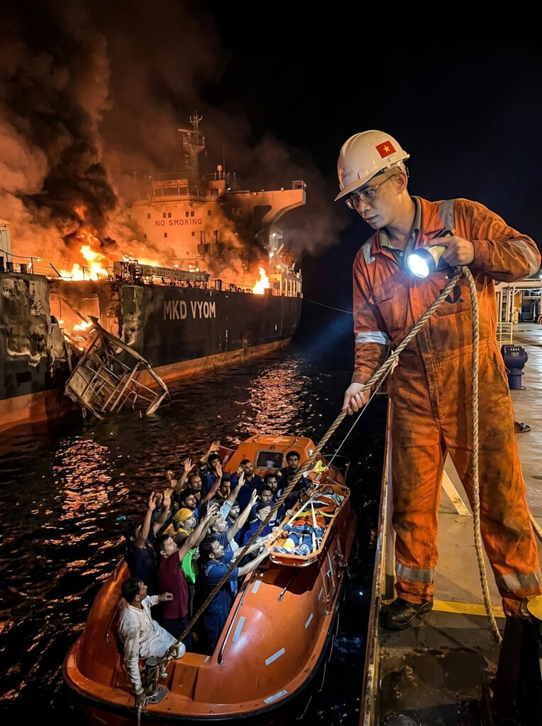 Tự hào Việt Nam: Thuyền trưởng Nguyễn Đức Tuân dũng cảm giải cứu 21 thủy thủ quốc tế tại vịnh Oman