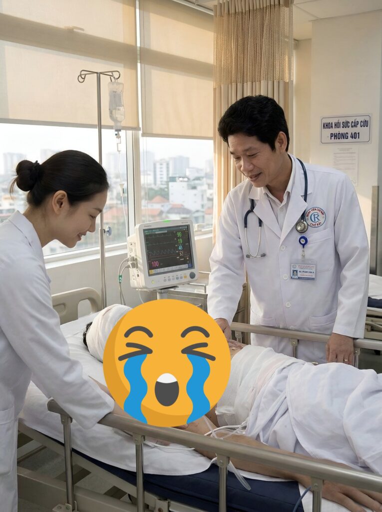 Tình trạng hiện tại của e thắng sau 14 giờ đồng hồ trong phòng m/ổ…..