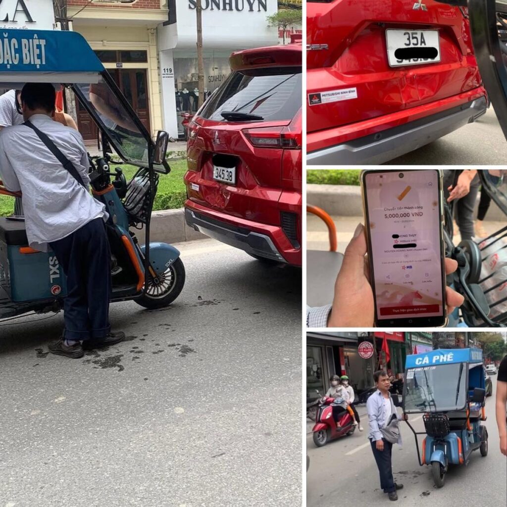 Chị gái ô tô đỏ b/ắt anh trai khu:y:ết tậ:t bồi thường 5 triệu vì một vết móp đuôi xe