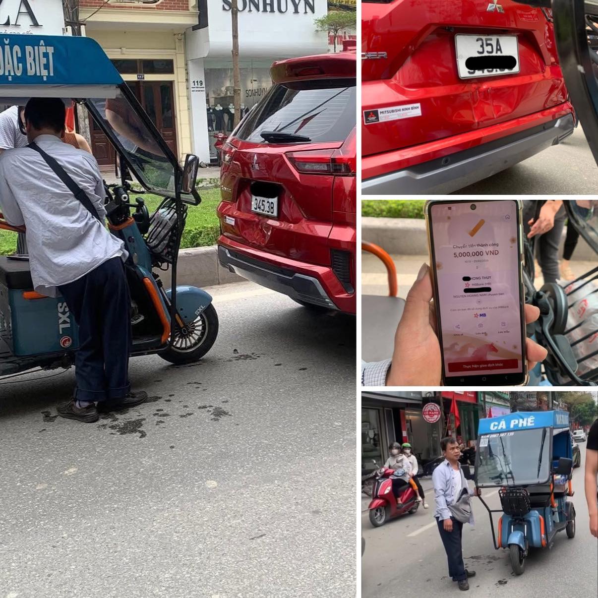 Chị gái ô tô đỏ b/ắt anh trai khu:y:ết tậ:t bồi thường 5 triệu vì một vết móp đuôi xe