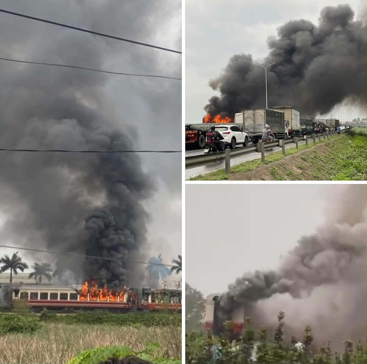 Vi:deo Toàn cảnh vụ cháy tàu hỏa