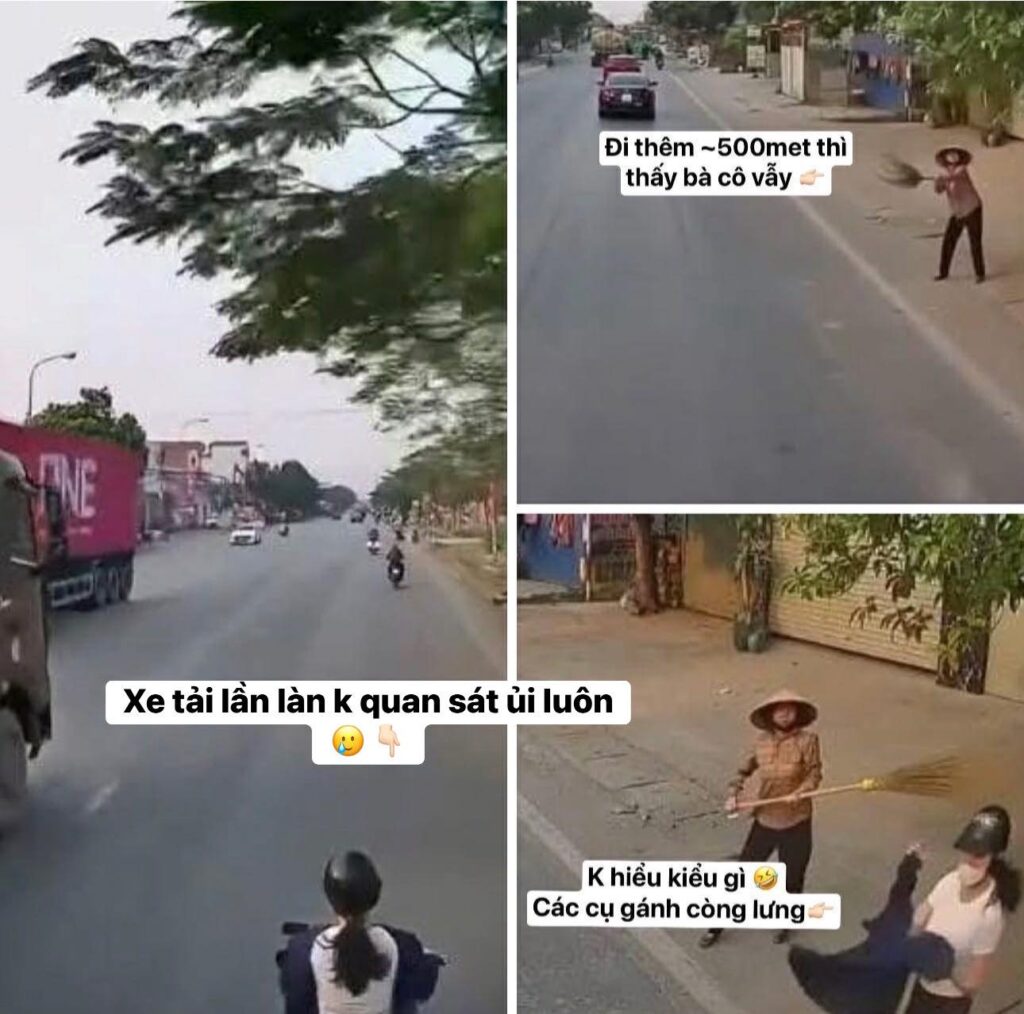 Vid:eo cô gái bị xe tải ủn đi ~500 mét mà ko biết
