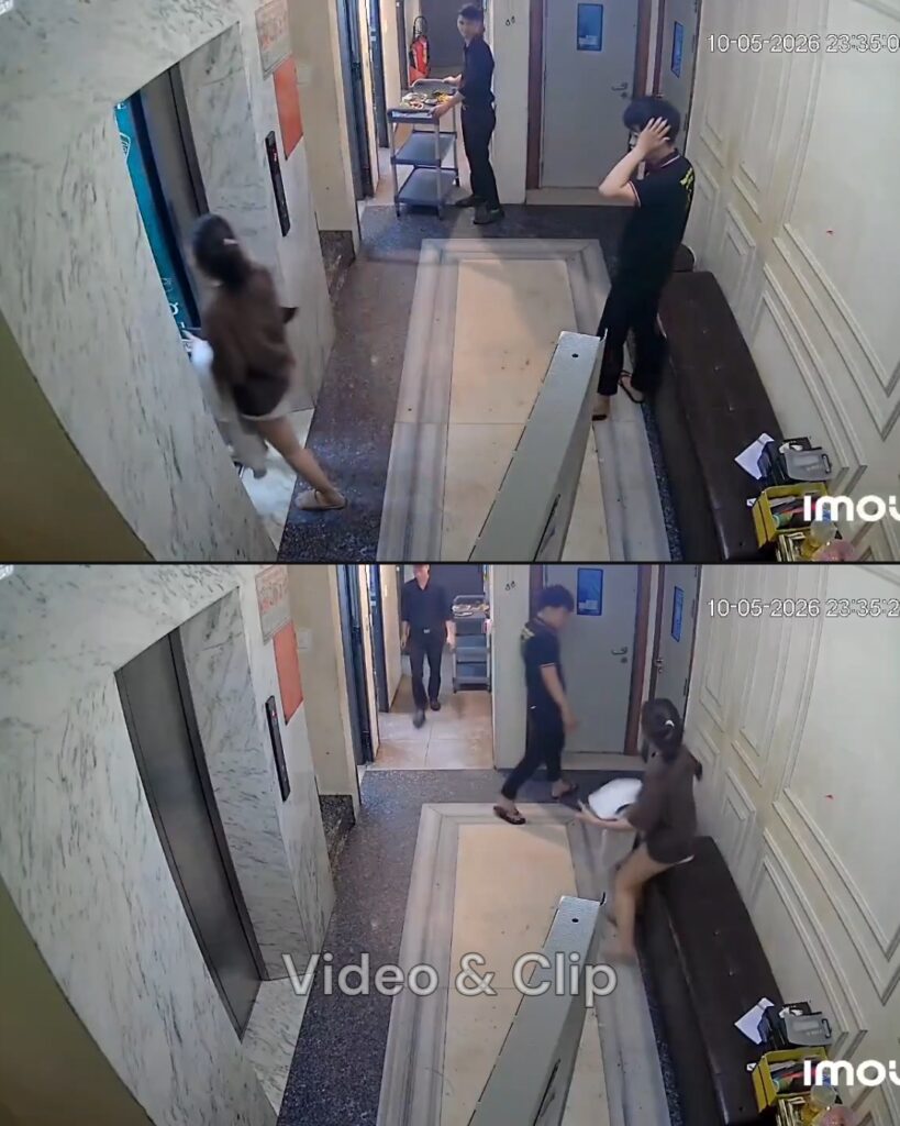 chiếc xe đẩy đồ ăn khựng lại giữa hành lang chứng kiến trọn vẹn một sự cố lúc nửa đêm.
