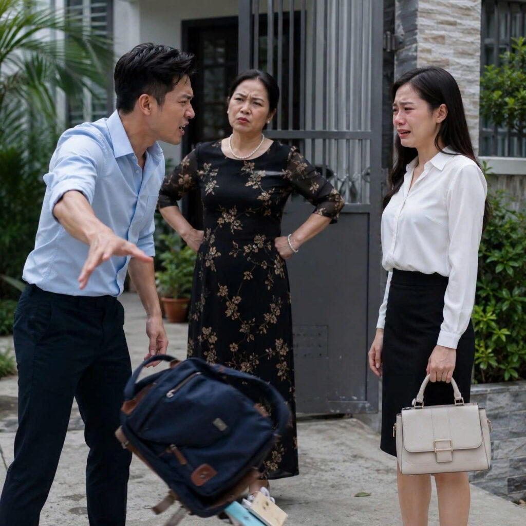 Ngay trước mặt mẹ chồng, chồng cũ ném chiếc ba lô cũ kỹ vào tôi ngay khi vừa rời tòa l//y hôn. Nhưng đêm đó, lúc mở chiếc ba lô ra, tôi đã bật khóc khi thấy những gì giấu bên trong…  Tiếng búa của thẩm phán vang lên trong phòng x//ử á/n tôi và chồng đã chính thức “đường ai nấy đi” tôi giành được quyền nuôi con.  Mọi thứ dường như đã đóng băng.  Tôi bước ra khỏi cổng tòa án dưới cái nắng gay gắt của buổi trưa.  Trên tay là bản quyết định l//y hôn vừa được trao.  Trên vai tôi, cậu con trai gần hai tuổi đang ngủ ngon là//nh.  Tôi ôm con thật chặt.  Bởi vì từ hôm nay…  Hai mẹ con tôi chỉ còn có nhau.  Phía sau, mẹ chồng cũ của tôi — bà Nguyễn Thị Hạnh — cũng bước ra.  Bà nhìn tôi bằng ánh mắt lạ/nh lùng.  Khóe môi còn nở một nụ cười như thể cuối cùng cũng trút bỏ được một gánh nặng suốt nhiều năm.  Tôi và Minh Khôi từng yêu nhau ba năm trước khi kết hôn.  Anh là trưởng phòng kinh doanh của một công ty vận tải lớn ở Hà Nội.  Anh từng là người đàn ông trong mắt mọi người: thành đạt, lịch thiệp, có tương lai.  Còn tôi chỉ là một nhân viên văn phòng bình thường, lớn lên trong một gia đình lao động ở ngoại thành.  Ngày cưới, ai cũng nói tôi may mắn.  Họ bảo tôi đã đổi đời.  Nhưng không ai biết…  Cuộc hôn nhân ấy lại trở thành chiếc lồng son khiến tôi dần mất đi chính mình.  Mọi chuyện thay đổi từ khi Gia Bảo chào đời.  Con sinh no/n.  Cơ thể yế/u ớt.  Những tháng đầu tiên, tôi gần như sống trong bệnh viện.  Minh Khôi từng nắm tay tôi và nói:  “Em nghỉ việc đi. Anh sẽ lo cho hai mẹ con.”  Tôi đã tin anh.  Tôi nghĩ mình có một người chồng sẵn sàng che chở.  Nhưng đó lại là sai lầm lớn nhất trong cuộc đời tôi.  Sau khi nghỉ việc, tôi ở nhà chăm con và sống cùng bố mẹ chồng.  Từ lúc đó…  Tôi dần trở thành người bị xem là ăn bám.  Mẹ chồng tôi kiểm soát từng khoản tiền trong nhà.  Mỗi lần Minh Khôi đưa tiền sinh hoạt, bà đều hỏi:  “Tháng này sao tiêu nhiều vậy? Một ngày hết gần 300 nghìn đồng à? Hay cô lại mang tiền về cho nhà ngoại?”  Tôi chỉ biết im lặng.  Bởi vì tôi hiểu…  Trong căn nhà đó, tiếng nói của tôi chưa bao giờ có trọng lượng.  Nhưng điều khiến tôi đau nhất…  Là Minh Khôi.  Anh luôn đứng ngoài.  Anh nghe mẹ trách móc tôi.  Nghe mẹ xúc phạm tôi.  Nhưng chưa một lần lên tiếng bảo vệ vợ.  Lương của anh mỗi tháng đều đưa cho mẹ giữ.  Còn tôi chỉ nhận được vài triệu đồng ít ỏi để mua sữa, bỉm và lo những khoản cần thiết cho con.  Tôi nhìn người đàn ông từng hứa:  “Anh sẽ bảo vệ em cả đời.”  Nhưng giờ đây…  Anh chỉ cúi đầu im lặng.  Đỉnh điểm xảy ra vào hai tuần trước ngày ly hôn.  Mẹ chồng tôi bất ngờ tố tôi lấy trộ//m 5 triệu đồng trong tủ.  Bà đứng giữa nhà, lớn tiếng mắng nhiếc.  Từng câu từng chữ như da//o cứ//a vào lòng tôi.  Bà còn nói:  “Con trai tôi nên lấy một người vợ khác. Ít nhất cũng phải là người có gia đình tử tế hơn.”  Tôi quay sang nhìn Minh Khôi.  Tôi vẫn hy vọng.  Chỉ cần anh nói một câu thôi.  Chỉ cần anh tin tôi.  Nhưng anh chỉ thở dài.  “Em xin lỗi mẹ đi. Cho mọi chuyện kết thúc.”  Ngay khoảnh khắc ấy…  Thứ gì đó trong lòng tôi hoàn toàn vỡ vụn.  Tôi bế Gia Bảo lên.  Thu dọn vài bộ quần áo.  Rời khỏi căn nhà mà tôi từng nghĩ sẽ là nơi mình sống cả đời.  Ba ngày sau…  Giấy l//y hôn được gửi đến.  Tôi không do dự.  Tôi ký ngay.  Tôi không cần tiền.  Không cần tài sản.  Điều duy nhất tôi muốn…  Là được ở bên con trai mình.  Và hôm nay…  Mọi thứ đã kết thúc.  Tôi vừa định gọi xe về nhà bố mẹ thì Minh Khôi bất ngờ bước tới.  Gương mặt anh lạnh lùng.  Không còn chút tình cảm nào.  Trên tay anh là một chiếc ba lô cũ đã bạc màu.  Chiếc ba lô ấy…  Là món quà anh từng tặng tôi vào ngày chúng tôi còn yêu nhau.  Anh nhìn tôi.  Rồi bất ngờ ném mạnh nó vào người tôi.  “Cầm lấy đi. Mang hết đồ của cô đi. Nhà tôi không còn chỗ chứa những thứ này.”  Chiếc ba lô đập vào vai tôi.  Bên cạnh anh, mẹ anh cười nhạt.  “Đúng rồi. Mang hết những thứ thuộc về cô đi.”  Tôi đứng chết lặng.  Người đàn ông tôi từng yêu hơn cả bản thân mình…  Cuối cùng lại có thể đối xử với tôi như vậy.  Tôi muốn ném chiếc ba lô xuống đất.  Muốn hỏi anh tại sao.  Muốn khóc thật lớn.  Nhưng Gia Bảo vẫn đang ngủ trên vai tôi.  Tôi cắn môi.  Nuốt ngược nước mắt.  Cúi xuống nhặt chiếc ba lô lên.  Ôm con thật chặt.  Rồi lặng lẽ rời đi.  Không một lần quay đầu.  Về đến căn nhà nhỏ của bố mẹ ở ngoại thành Hà Nội, tôi ném chiếc ba lô vào góc phòng.  Đêm hôm đó…  Tôi ôm con trai trong lòng.  Khóc đến khi không còn nước mắt.  Tôi không biết ngày mai của hai mẹ con sẽ ra sao.  Tôi không biết mình phải bắt đầu lại thế nào.  Nhưng tôi biết…  Tôi không thể quay về nơi đã từng khiến mình tổn thương.  Chiều hôm sau, trong lúc dọn dẹp căn phòng, tôi nhìn thấy chiếc ba lô cũ kia.  Tôi định đem nó bỏ đi.  Dù sao…  Nó cũng chỉ là thứ Minh Khôi vứt lại cho tôi.  Nhưng khi nhấc lên…  Tôi bất ngờ khựng lại.  Chiếc ba lô…  Nặng hơn rất nhiều so với hôm qua.  Tôi cau mày.  Một cảm giác kỳ lạ bất chợt xuất hiện.  Tôi từ từ kéo khóa.  Và ngay khoảnh khắc nhìn thấy thứ bên trong…Bình luận “CÓ” để đọc tiếp phần 2: Bí mật trong chiếc ba lô cũ khiến cả gia đình chồng cũ phải trả gi//á.