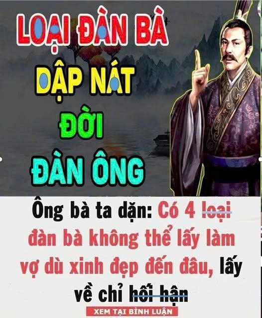 Có 4 loại đàn bà không thể lấy làm vợ dù xinh đẹp đến đâu, lấy về chỉ hối hận