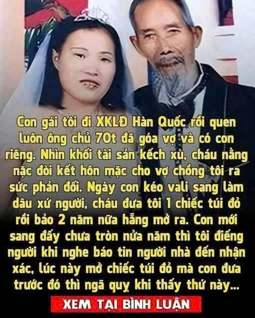 Ngày con gái đi làm dâu Hàn Quốc, con đưa cho tôi chiếc túi đỏ, để rồi nửa năm sau thì ng-ấ-t điế-ng người khi nghe tin con đã – Blog